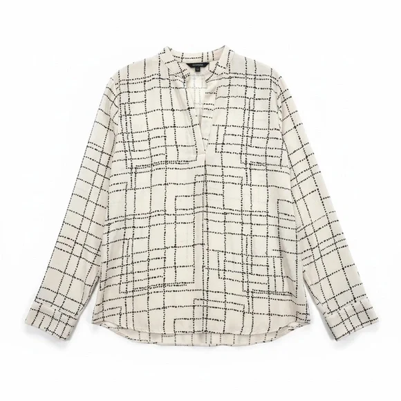 Prologue women’s Cream Polyester Top with Black Dot Grid Detail size XXL - Picture 7 of 7